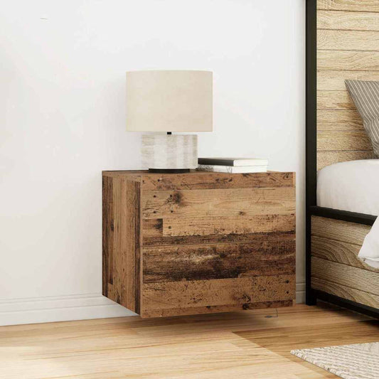 Wandmontierter Nachtschrank 2 pcs Altholz 50 x 39 x 41 cm