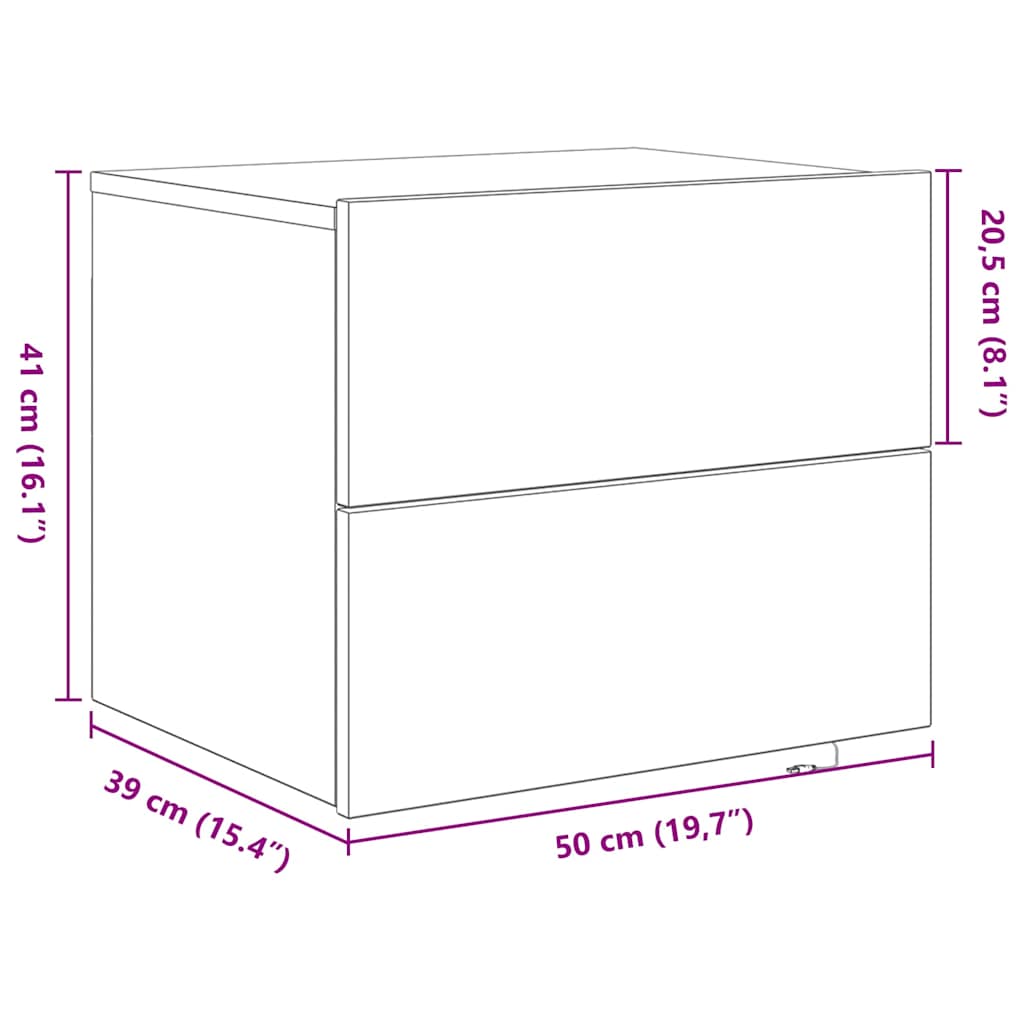 Nachttisch Artisan-Eiche 50 x 39 x 41 cm Holzwerkstoff