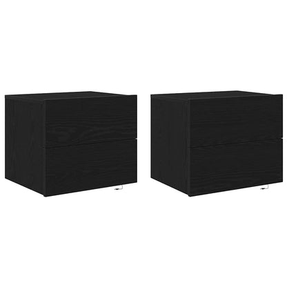 Nachttisch 2 stk. Schwarz Eichen-Optik 50 x 39 x 41 cm