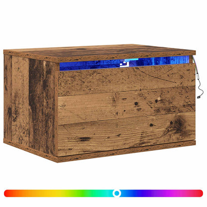 Wandmontiertes Nachttischchen Altholz 50 x 36 x 30 cm
