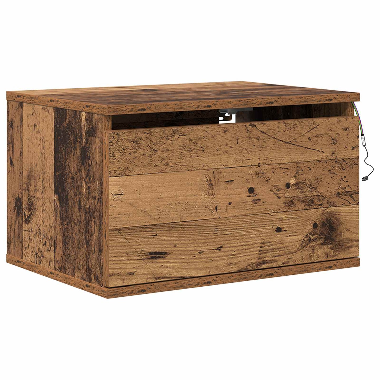 Wandmontiertes Nachttischchen Altholz 50 x 36 x 30 cm