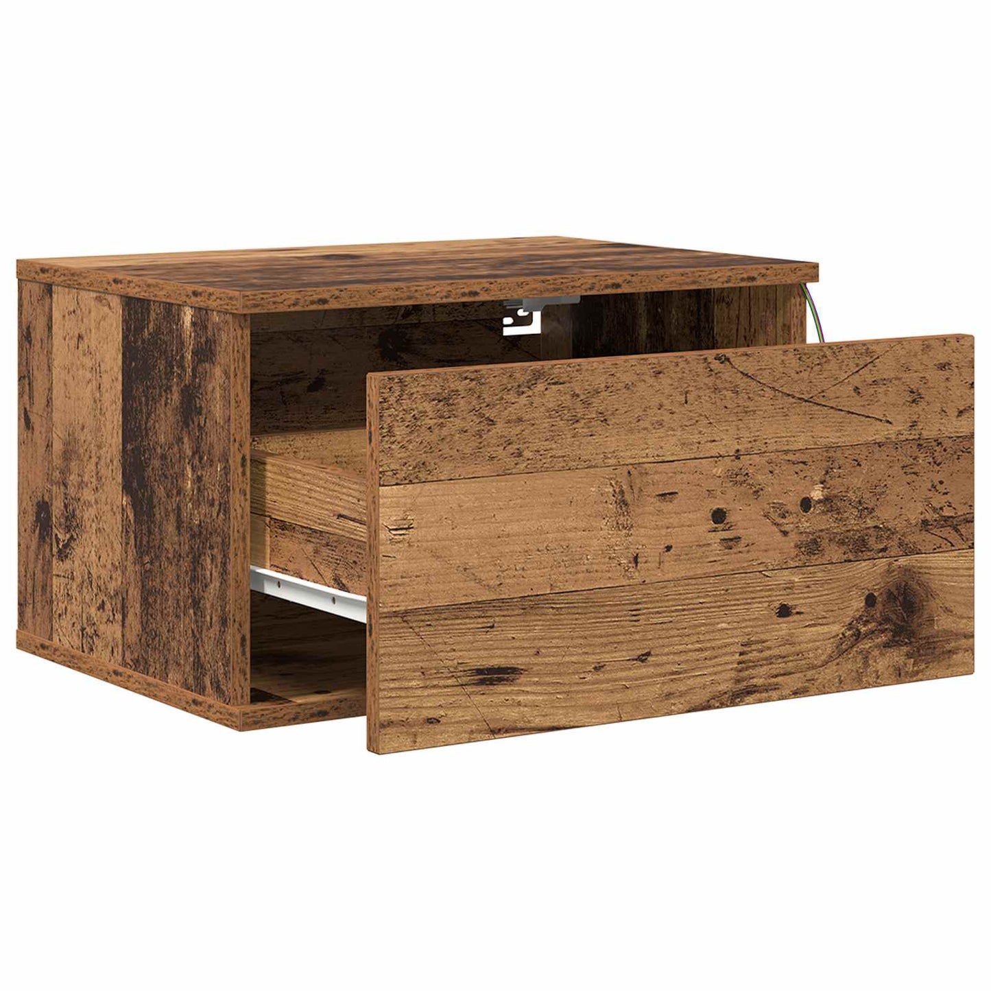 Wandmontiertes Nachttischchen Altholz 50 x 36 x 30 cm
