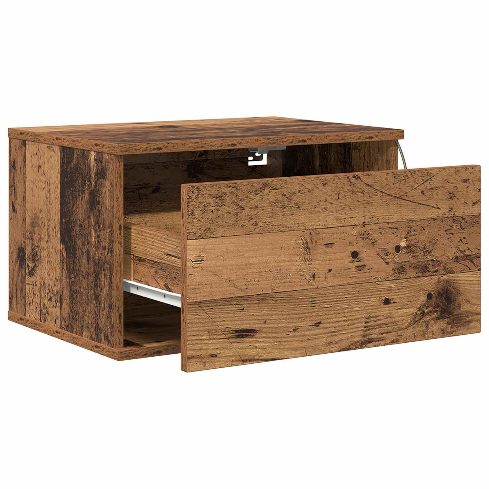 Wandmontiertes Nachttischchen Altholz 50 x 36 x 30 cm