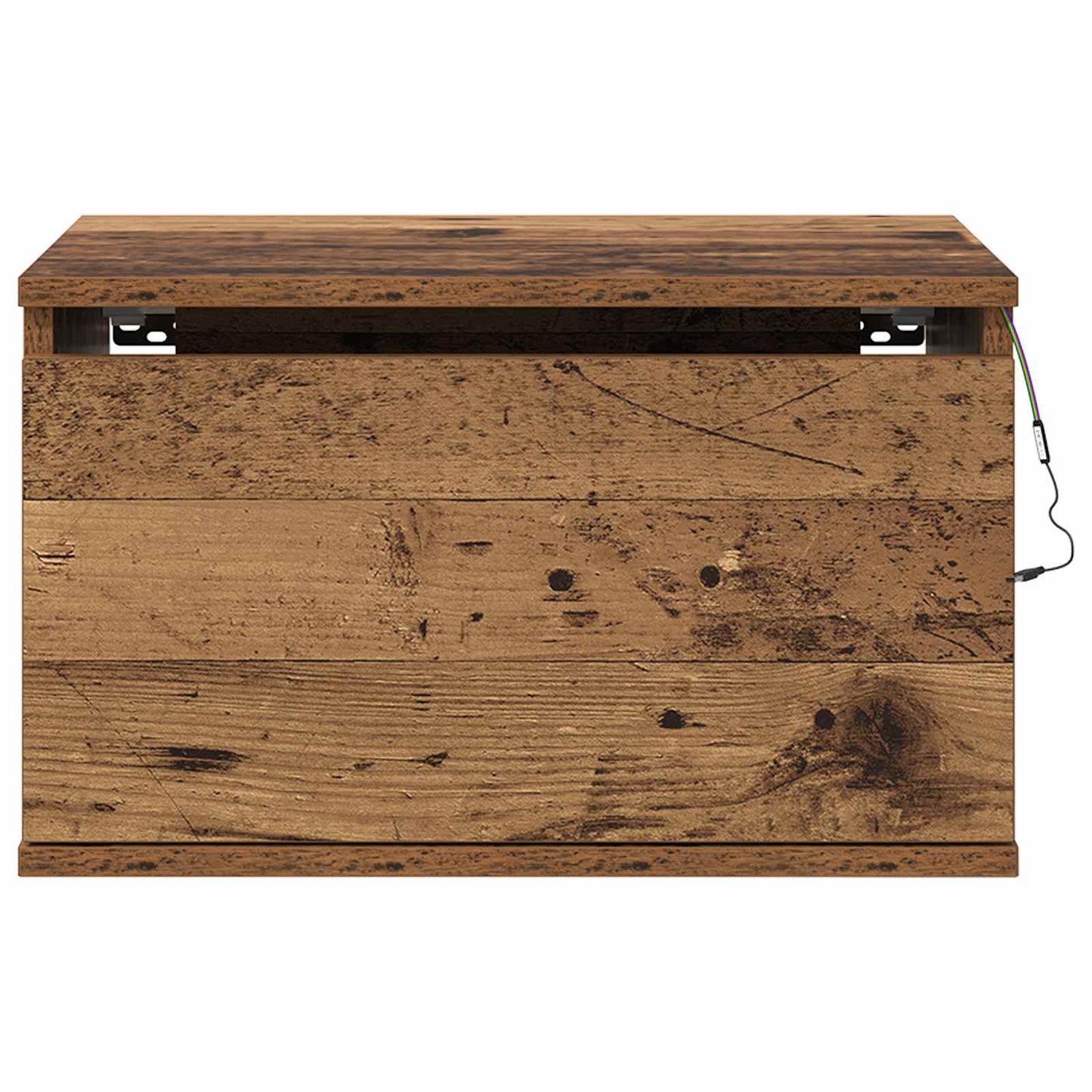 Wandmontiertes Nachttischchen Altholz 50 x 36 x 30 cm