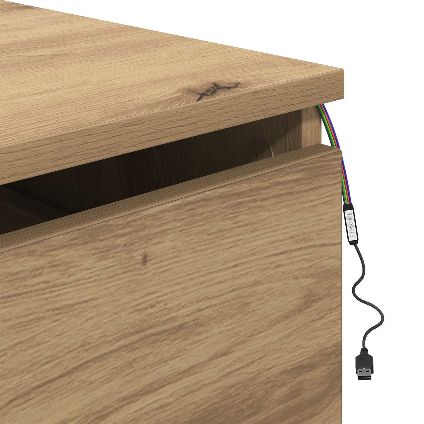 Wandmontiertes Nachttischchen 2 Stk. Artisan-Eiche