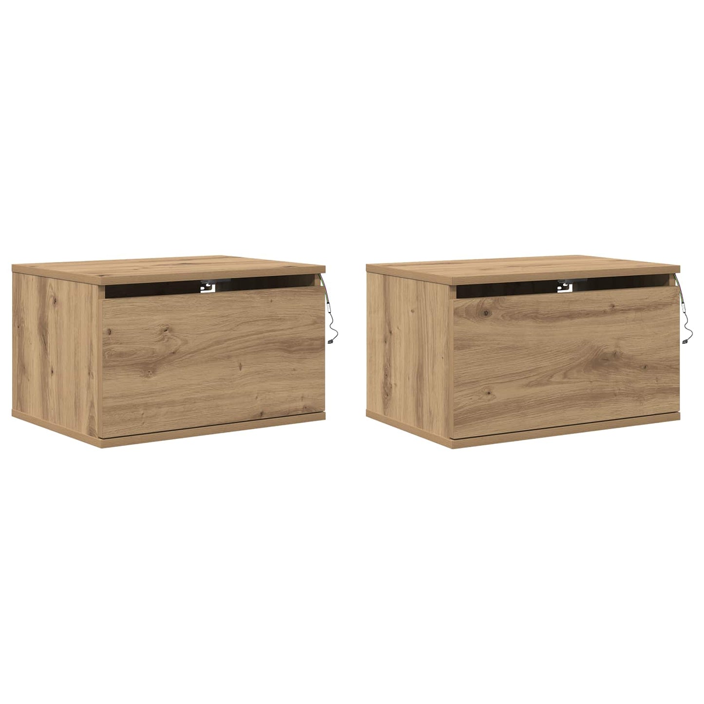 Wandmontiertes Nachttischchen 2 Stk. Artisan-Eiche