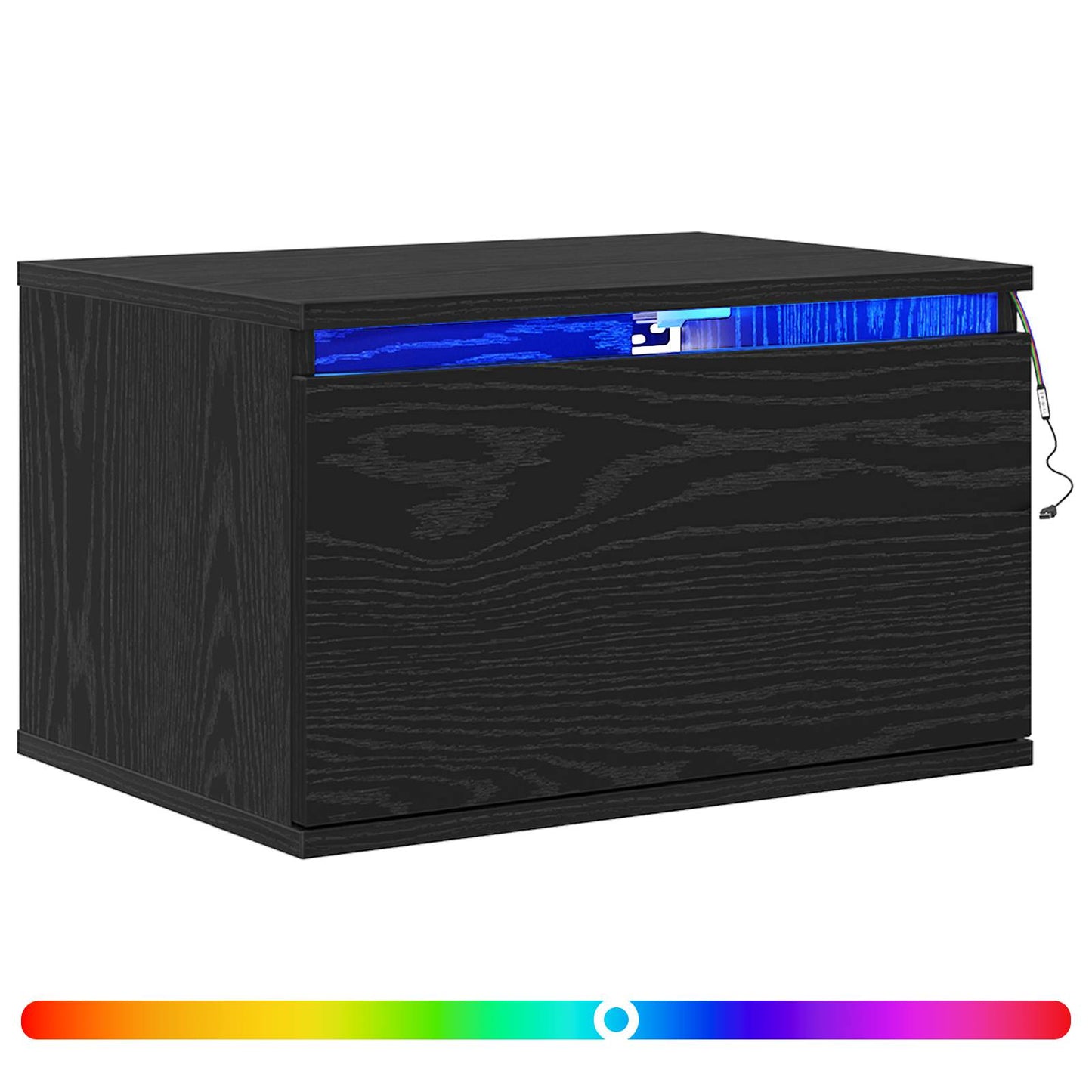 Wandmontiertes Nachttischchen 2 Stk. Schwarz Eichen-Optik