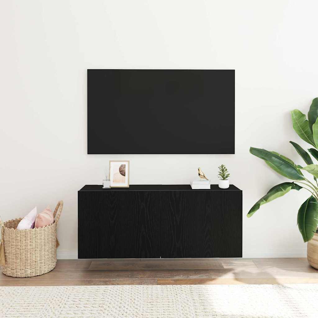TV-Schrankset 100 x 30 x 41 cm Schwarz Eichen-Optik
