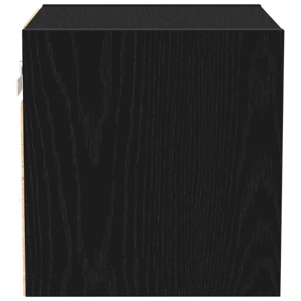 LED Wand Nachttischschrank 2 stk. Schwarz 30 x 28,5 x 30 cm