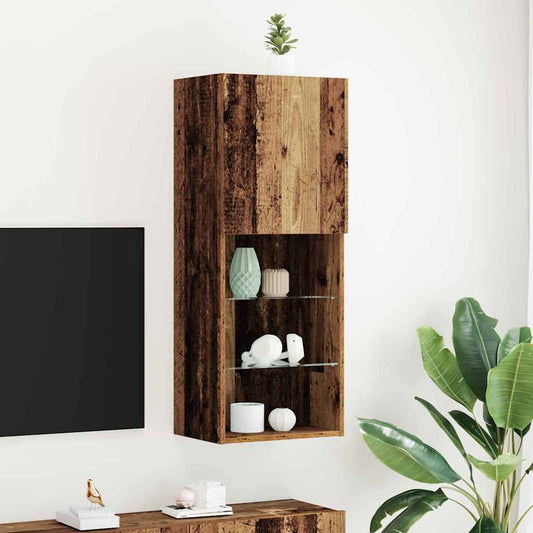 Wandmontierter TV Schrank Altholz 40,5 x 30 x 102 cm