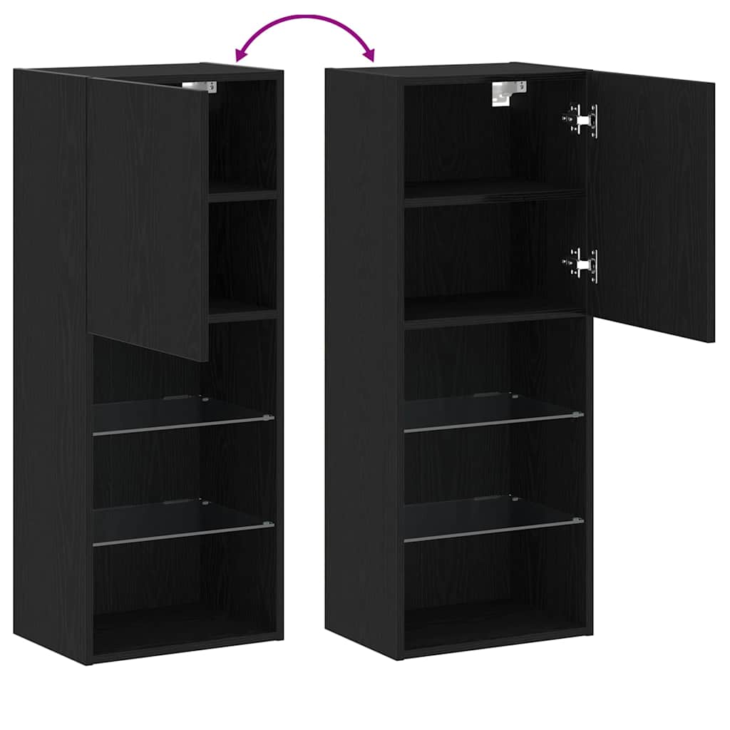 TV-Schrankset 40,5 x 30 x 102 cm Schwarz Eichen-Optik