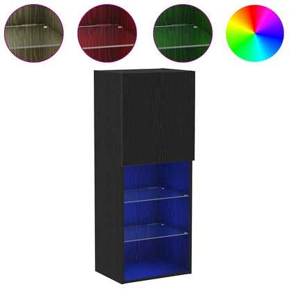 TV-Schrankset 40,5 x 30 x 102 cm Schwarz Eichen-Optik