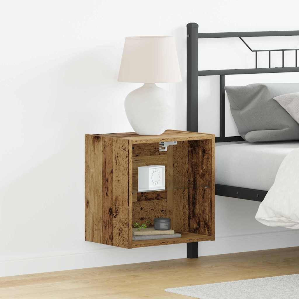 Schwimmendes Regal mit LED-Licht 2 Stk. Braun 40 x 28,5 x 40 cm