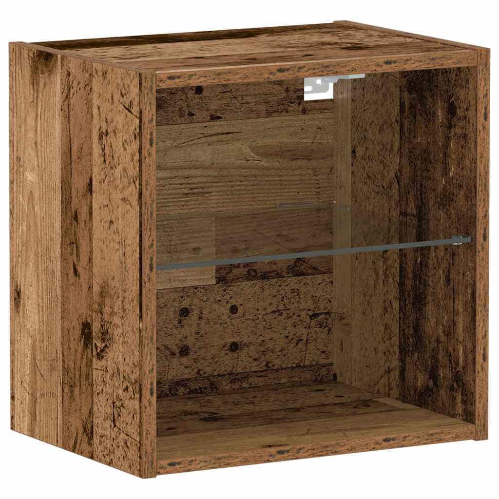 Schwimmendes Regal mit LED-Licht 2 Stk. Braun 40 x 28,5 x 40 cm
