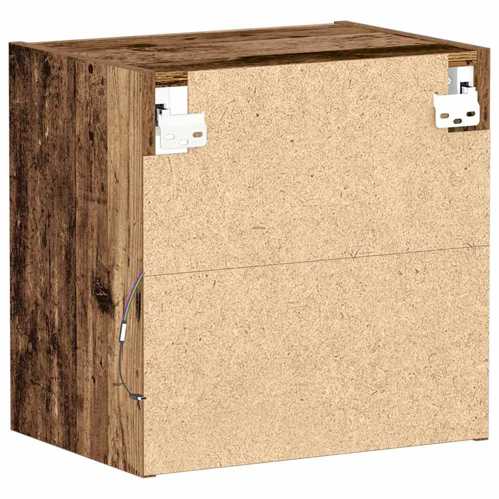 Schwimmendes Regal mit LED-Licht 2 Stk. Braun 40 x 28,5 x 40 cm