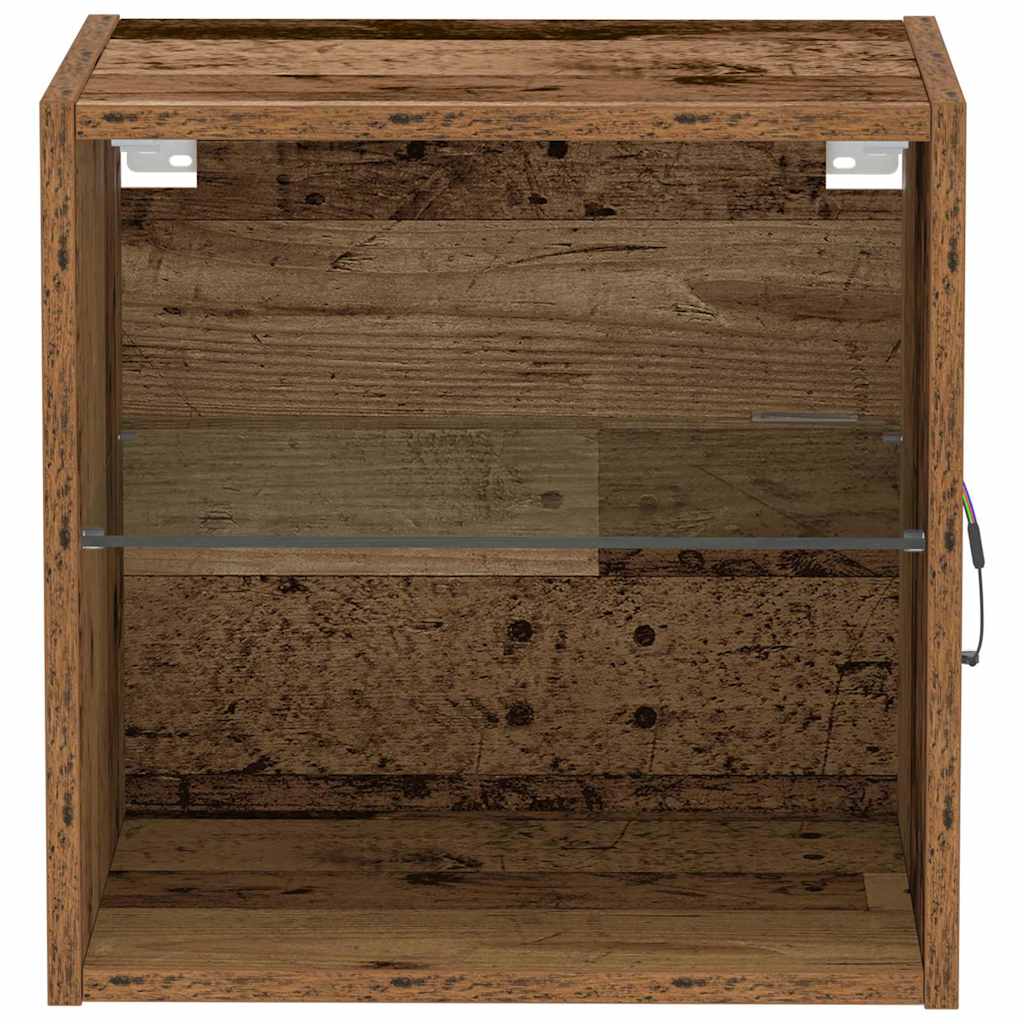Schwimmendes Regal mit LED-Licht 2 Stk. Braun 40 x 28,5 x 40 cm
