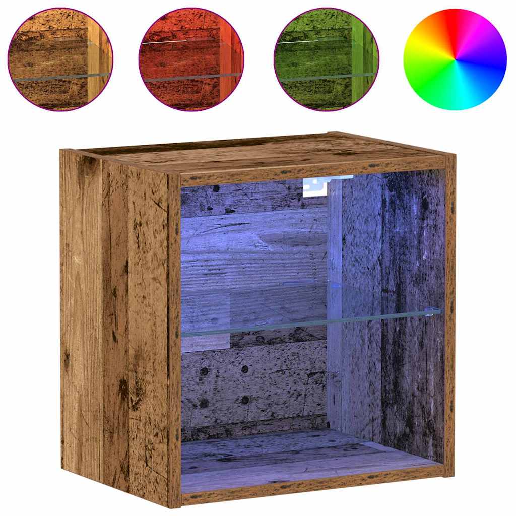 Schwimmendes Regal mit LED-Licht 2 Stk. Braun 40 x 28,5 x 40 cm
