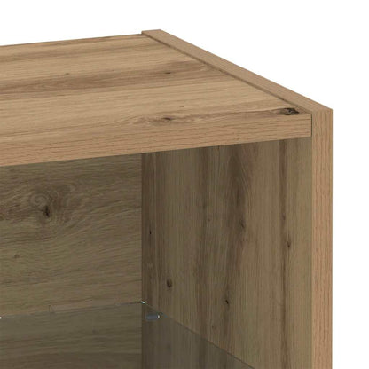 Schwimmendes Regal mit LED-Licht 2 Stk. Braun 40 x 28,5 x 40 cm