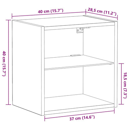 Schwimmendes Regal mit LED-Licht 2 Stk. Braun 40 x 28,5 x 40 cm