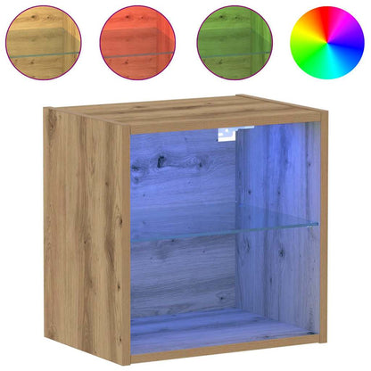 Schwimmendes Regal mit LED-Licht 2 Stk. Braun 40 x 28,5 x 40 cm