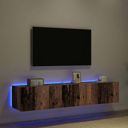 TV-Wandschrank 2 stk. Altholz Holzwerkstoff