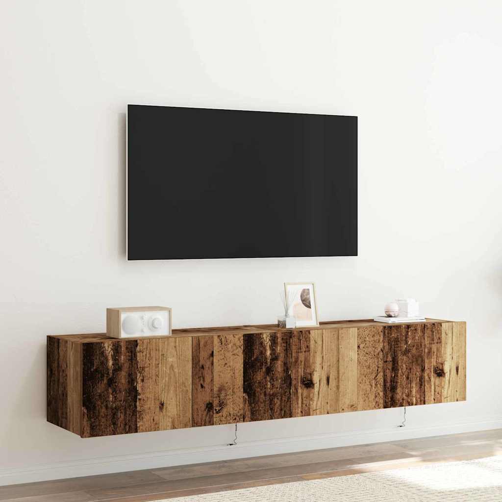 TV-Wandschrank 2 stk. Altholz Holzwerkstoff