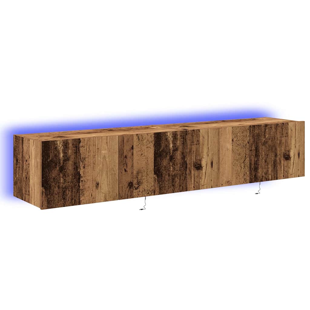 TV-Wandschrank 2 stk. Altholz Holzwerkstoff