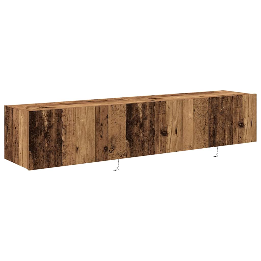 TV-Wandschrank 2 stk. Altholz Holzwerkstoff