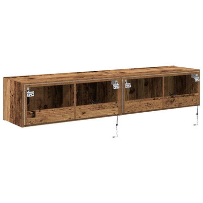 TV-Wandschrank 2 stk. Altholz Holzwerkstoff