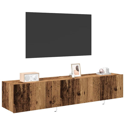TV-Wandschrank 2 stk. Altholz Holzwerkstoff