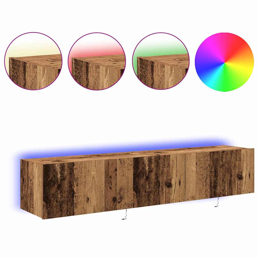 TV-Wandschrank 2 stk. Altholz Holzwerkstoff