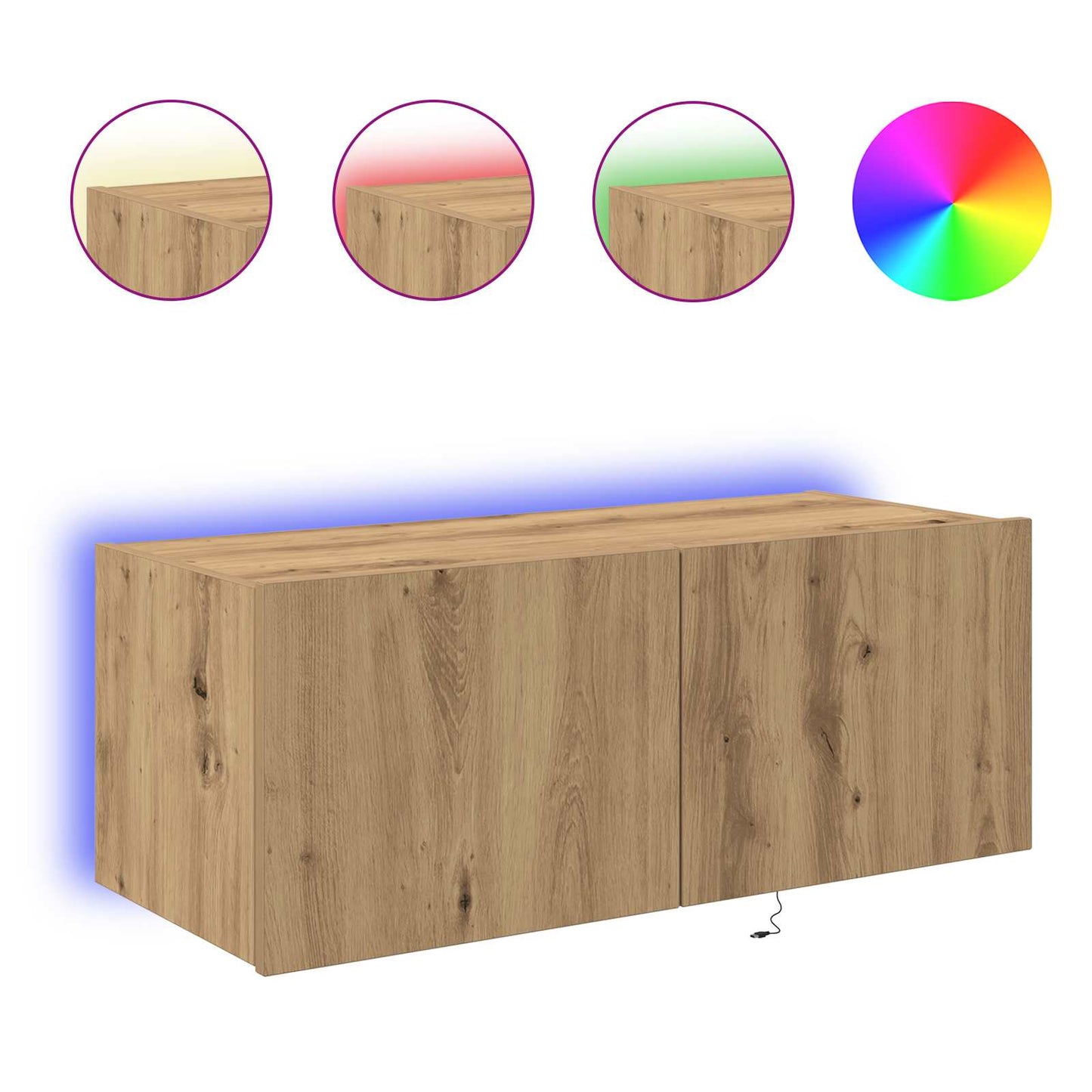 TV-Wandschrank 80 x 35 x 31 cm Artisan-Eiche Holzwerkstoff