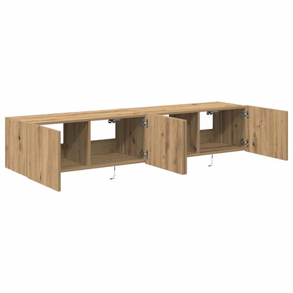 TV-Wandschrank 2 stk. Artisan-Eiche Holzwerkstoff