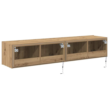 TV-Wandschrank 2 stk. Artisan-Eiche Holzwerkstoff
