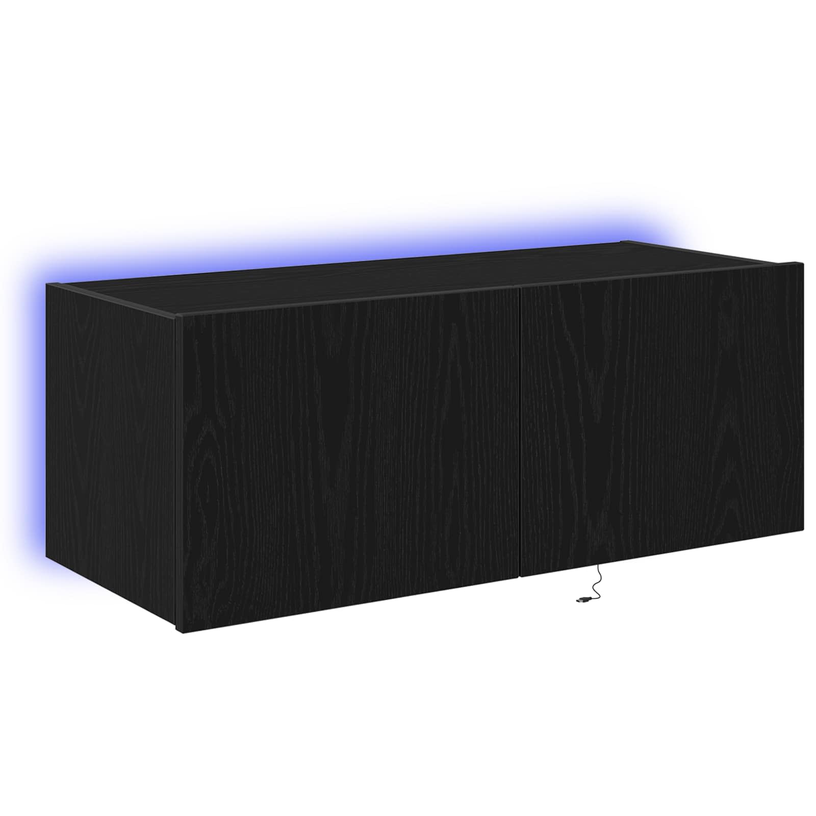 TV-Wandschrank 80 x 35 x 31 cm Schwarz Eichen-Optik