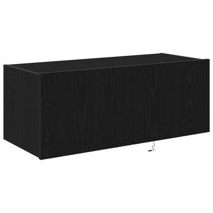 TV-Wandschrank 80 x 35 x 31 cm Schwarz Eichen-Optik