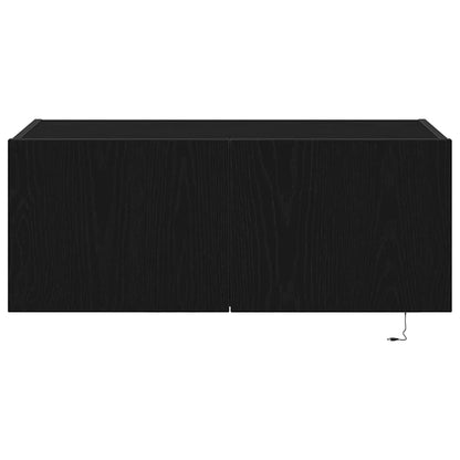 TV-Wandschrank 80 x 35 x 31 cm Schwarz Eichen-Optik