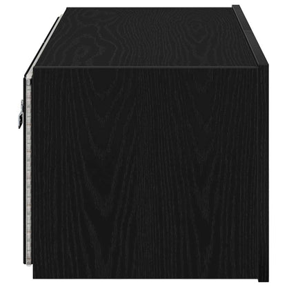 TV-Wandschrank 80 x 35 x 31 cm Schwarz Eichen-Optik