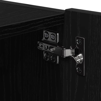 TV-Wandschrank 2 stk. Schwarz Eichen-Optik Holzwerkstoff