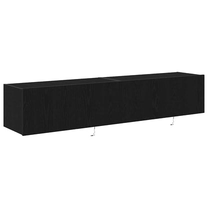 TV-Wandschrank 2 stk. Schwarz Eichen-Optik Holzwerkstoff