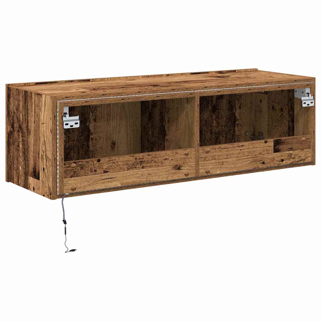 TV-Wandschrank 2 stk. Altholz Holzwerkstoff