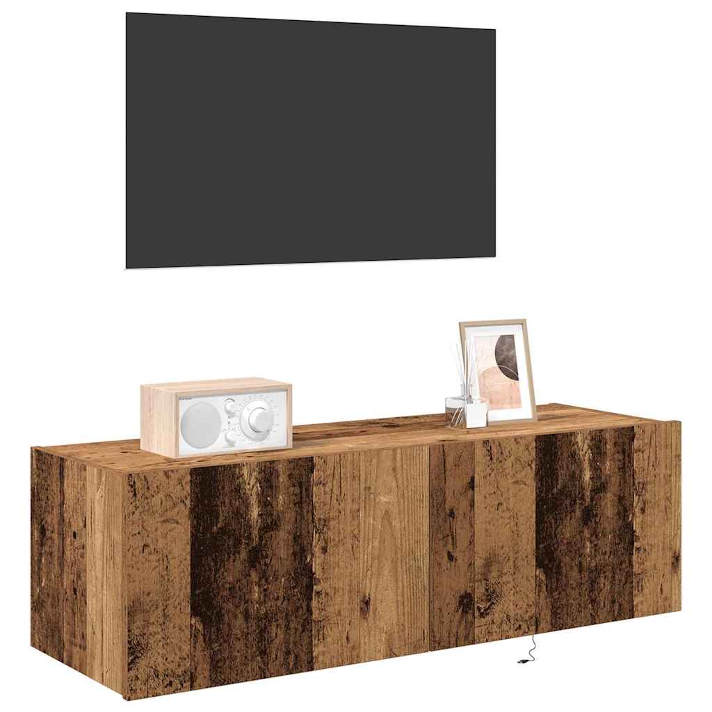 TV-Wandschrank 2 stk. Altholz Holzwerkstoff