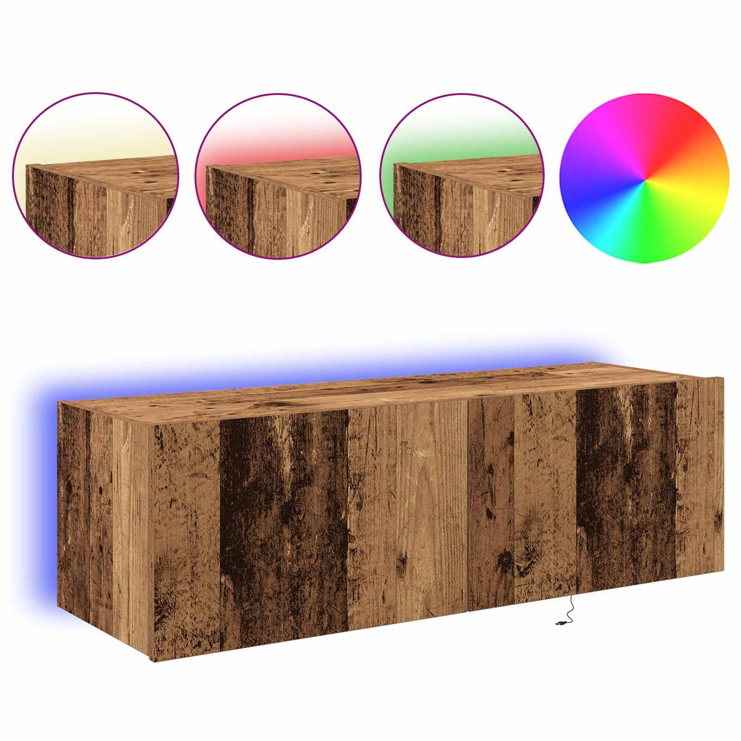 TV-Wandschrank 2 stk. Altholz Holzwerkstoff