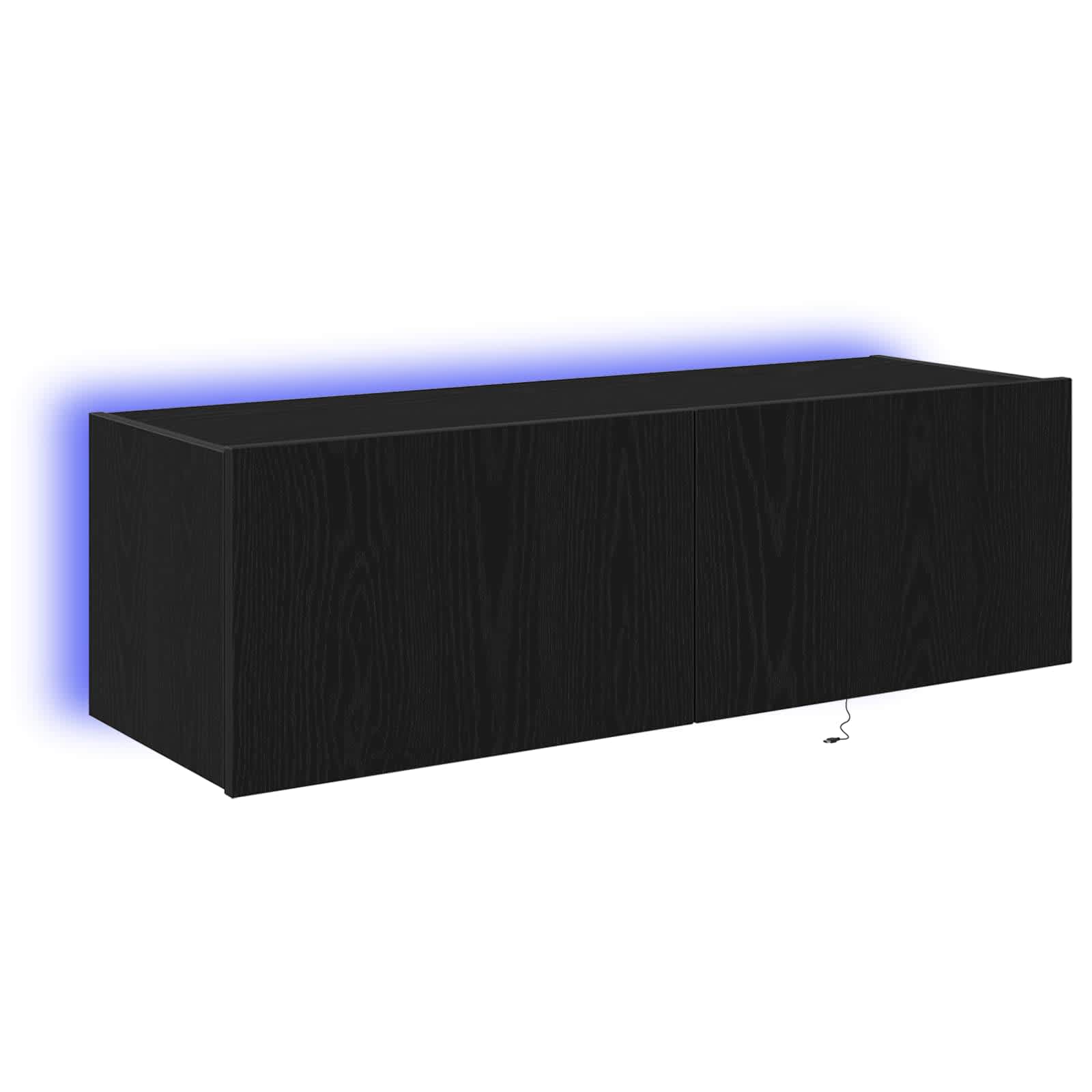TV-Wandschrank 2 stk. Schwarz Eichen-Optik Holzwerkstoff