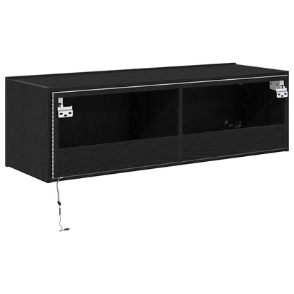 TV-Wandschrank 2 stk. Schwarz Eichen-Optik Holzwerkstoff