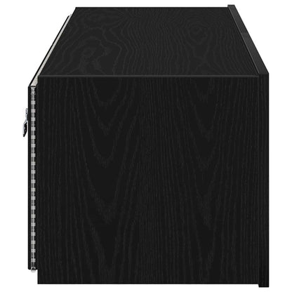 TV-Wandschrank 2 stk. Schwarz Eichen-Optik Holzwerkstoff