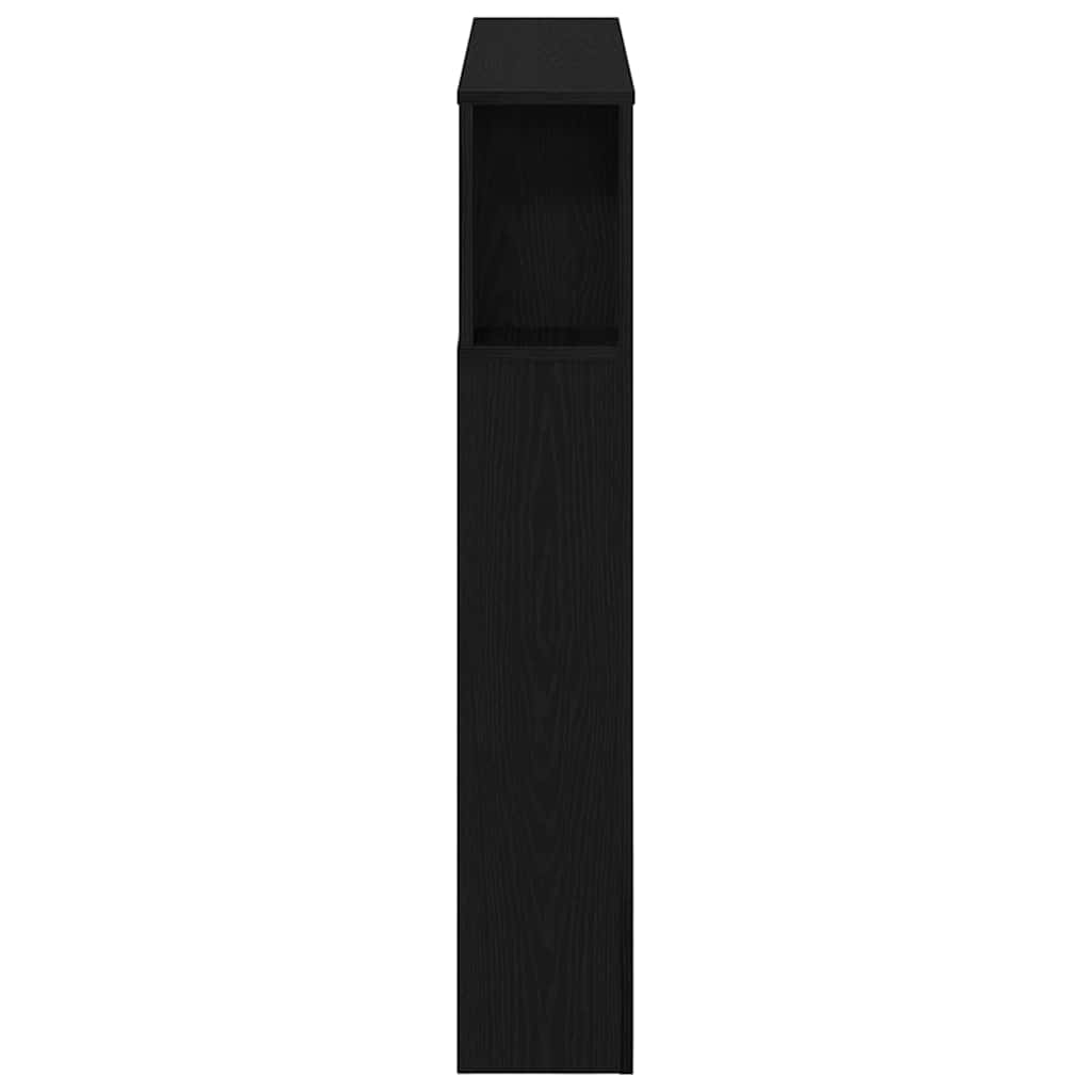 LED Kopfteil Schwarz Eichen-Optik Holzwerkstoff