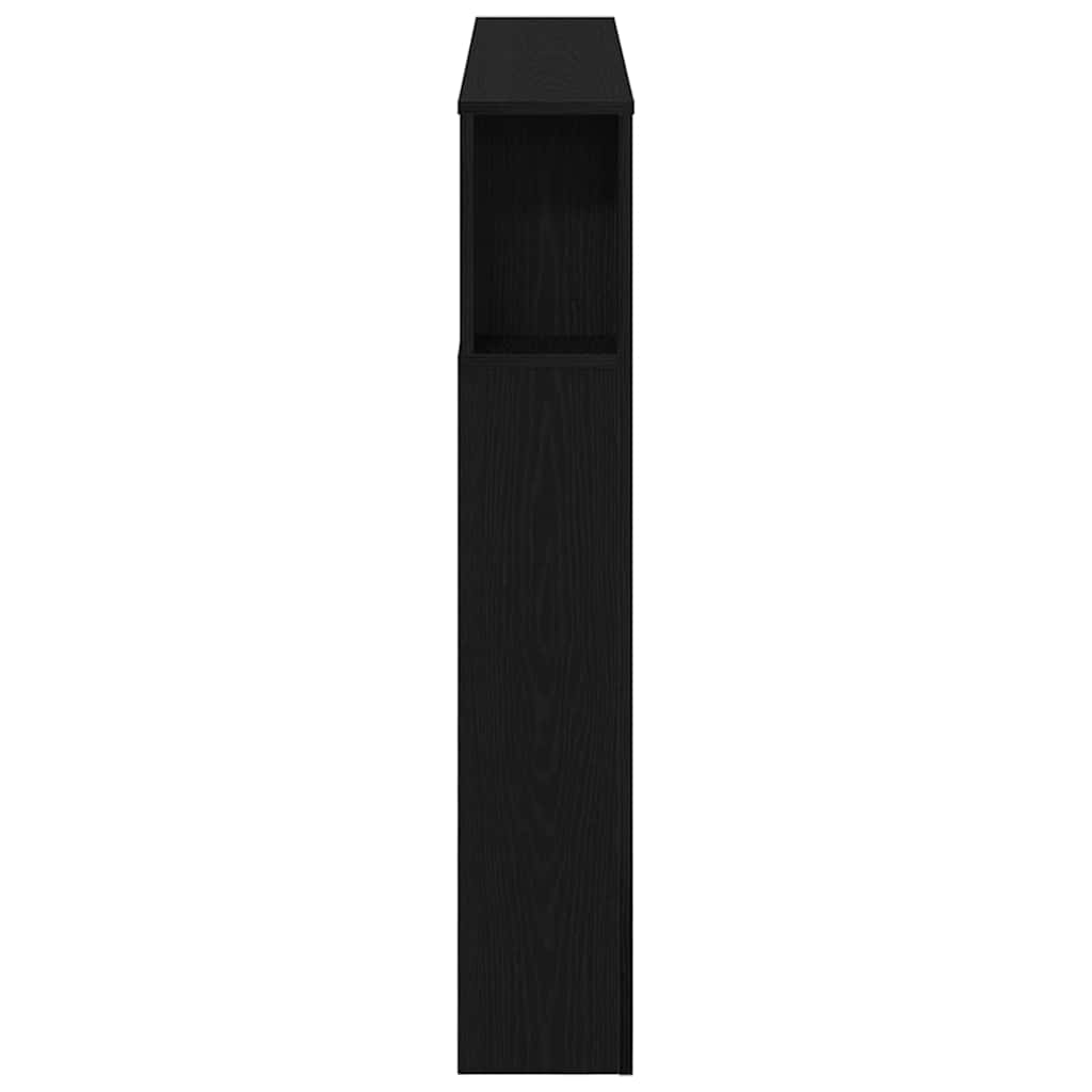 LED Kopfteil Schwarz Eichen-Optik Holzwerkstoff