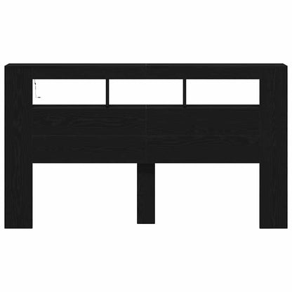 LED Kopfteil Schwarz Eichen-Optik Holzwerkstoff