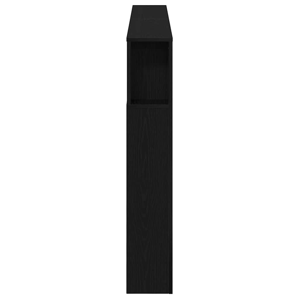 LED Kopfteil Schwarz Eichen-Optik Holzwerkstoff